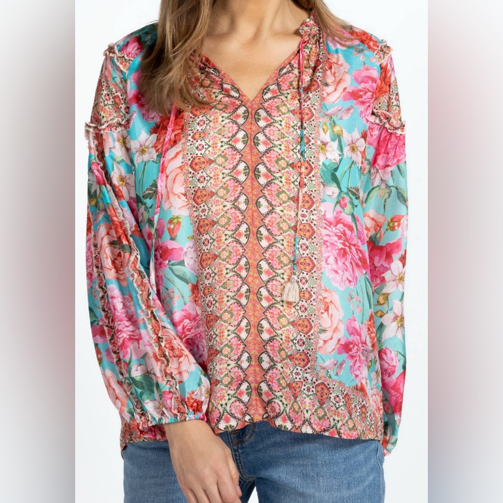 JohnnyWas Womens Rose Narcisa Blouse